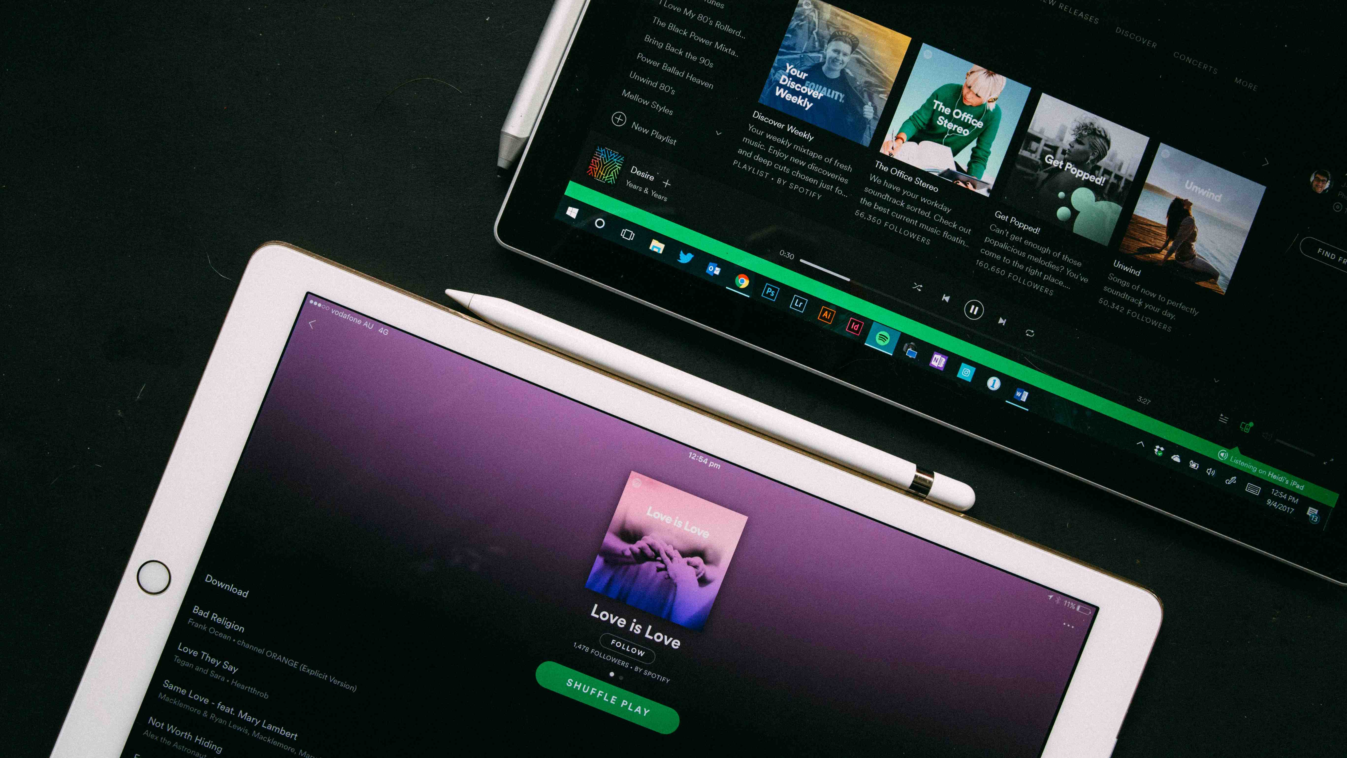 Spotify app on tablets